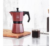 Cafetera Italiana Cumbia Mokclassic 900 Garnet Aluminio 9 Tazas Fácil Limpieza y Compatible con Todas las Cocinas
