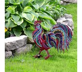 Realistic Chicken Statues Metal Rooster Animals Stakes Sculptures Decor Home Art Decor For Backyard Patio Floor Plug