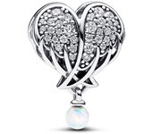 Pandora Charm en plata de ley Alas de Ángel Brillantes & Corazón​ 792980C01 , para Mujer