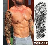 Large Full Arm Sleeve Tribal Totem Waterproof Temporary Tattoo Sticker Skull Totem Bird Wolf Tiger Fake Tatoo Body Art Men Women