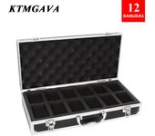10/12/18 Grid Aluminum Alloy Black Watch Storage Box Jewelry Collection Box Portable Large Capacity Watch Box Quality Gift Box