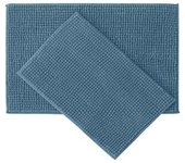 Juego de alfombras de baño de 2 piezas, juego de alfombrillas de baño de felpa de chenilla suave de secado rápido con respaldo de goma, juego de alfombras de baño absorbentes, alfombras de baño lavables para baño, blanco, 24 x 16 + 30 x 20