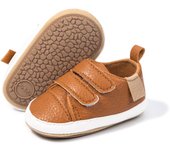 KIDSUN Baby Casual Shoes PU Leather Outdoor Walking Sneakers Soft Rubber Sole Non-Slip Infant Fairst Walkers Baby Crib Shoes