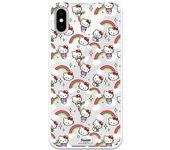 Funda original compatible con iPhone X o XS con un diseño de Hello Kitty Arcoiris y Poses