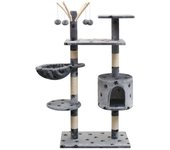 vidaXL Rascador de Gatos con Poste Rascador Sisal Altura 125cm Mascotas Color Beige,  Gris,  Azul oscuro y mas