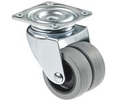 Rueda doble de polipropileno con placa de 60 mm y diámetro de 50 mm para pesos de hasta 70 kg COFAN 09403405