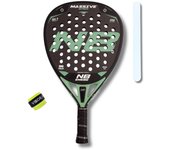 Pala de padel Enebe Massive Attack Green + 1 Protector Transparente + Overgrip Vibor-a