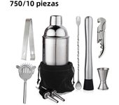 6/7/10pcs Stainless Steel Cocktail Shaker Bartending Tools Bartender Kit Martini Sharker Drink Mixer Set With Storage Bag