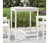 Mesa de Jardín de Madera Maciza Pino Blanco 82,5x82,5x110cm