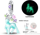 Original Charms 925 Silver Luminous Secret Elk & Green Apple Charm Fits Pandora Original Bracelet For Women Diy Jewelry Gift New