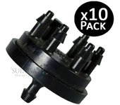 Suinga Gotero Autocompensante 6 Salidas de 4 L/l. Pack 10 Goteros para Sistema de Riego y Manguera de Jardín