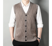 Men's Thickened Casual Sweater Tank Top Autumn and Winter Warm Men's Cardigan Tank Top