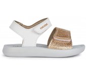 Zapatos primeros pasos bebé niña GEOX B455TB C0232 SANDALIA CASUAL WHITE/GOLD 34538 25V