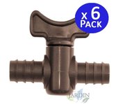 Suinga Pack 6 Llaves de Paso Goteo 10mm Marrón para Limpieza de Bebederos