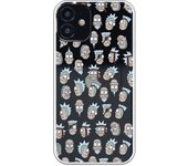 Funda original compatible con iPhone 12 Mini con un diseño de Rick y Morty Faces