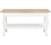 vidaXL Mesa de centro madera maciza pino blanco marrón 87,5x42x44 cm Mesita de Salón o Comedor o Auxiliar Mesa de Café Meuble Salón