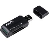 Lector de tarjetas natec mini ant 3 sdhc mmc m2 microsd usb 2.0 negro
