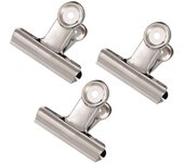 Clips Grandes de metal con forma de Bulldog plateados, 20 unidades, 50mm, median tamaño, para alfombras, Papel de oficina, para Colgar fotos y Cuadros.