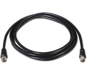 Nanocable 10.26.0202 - Cable Antena de TV de 75 Ohm, Macho-Hembra, Negro, 1.8 metros
