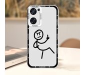 Funny Matchstick Men For OPPO A98 A94 A92 A78 A76 A74 A72 A58 A54 A55 A36 A15 Reno 7 6 5G Angel Eyes Transparent Phone Case