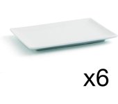 Set 6 Tapa Ahumados Quid Gastro Fun Porcelana Blanca 20x13x2cm Apilable Microondas Lavavajillas