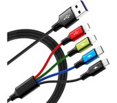 Cable de carga USB 4A [paquete de 2 1,2 m] Cable de carga rápida 4 en 1 with 2