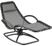 Tectake - Tumbona de jardín TOULON ergonómica, función oscilante, Ergonómica tumbona de jardín con suave función de balanceo, Superficie de descanso de tejido textileno transpirable y repelente al agua, Cojín de cabeza desmontable con cierre por contacto