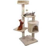 Rascador árbol para Gatos Mobiclinic Modelo Silvestre Mediano para Escalar 3 Alturas Soporta hasta 10 kg Torre para gatos con Plataformas y refugios Juguete Desestresante Cuerda de sisal Gris