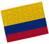MERCHANDMANIA PUZZLE PEQUEÑO TAMAÑO APROX. A5 DE 48 PIEZAS CON MARCO bandera colombia pais gobierno colombiano rompecabezas puzle para adulto