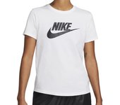 Nike, Club Essentials Icon Futura, Camiseta, Manga Corta, Sportswear, Mujer, Algodon/Poliester, Blanco/Negro, NIDX7906_100//