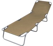 vidaXL Tumbona plegable de acero con recubrimiento polvo Gris, Taupé, Azul Sillas de Exterior Ideal para jardín, playa, piscina, terraza Tumbona Piscina Tumbonas Playa Tumbonas Jardín Exterior