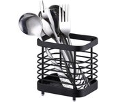 Soporte para utensilios de cocina, escurridor de utensilios de fregadero, acero inoxidable, escurridor de cubiertos antioxidante de acero inoxidable