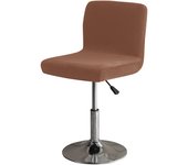 Thick Velvet Bar Stool Chair Cover Solid Color Plush Rotating Chair Covers Spandex Stretch Low Back Dining Seat Slipcovers Blue