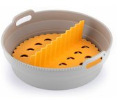 InnovaGoods® Molde Silicona Freidora de Aire Ø20,5 cm, Antiadherente, Reutilizable, Plegable, fácil Limpieza, Apto para frigorífico, Ideal para airfryer, microondas y hornos.