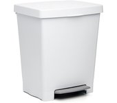 Tatay Cubo de Basura Cubik 23L Blanco con Pedal y Sujeta-Bolsa