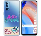 Tumundosmartphone Funda Gel Transparente para Oppo Reno 4 5G diseño Summer Dibujos
