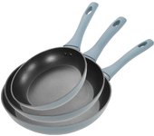 Set 3 Sartenes de Aluminio Antiadherente Libre de PFOA - 20, 24 y 28 cm - Compatible con Inducción, Gas, Eléctrica y Vitrocerámica