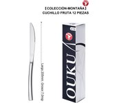 Mr.Spoon Serie Montaña Cuchillos 12, 48 o 120 piezas,Acero inoxidable 13/0,Económico y funcional,Cuchillo carne y mesa largo 235mm,cuchillo fruta 205mm,Mango monobloque,Apto para lavavajillas,Empaque ecológico,Idea para casa,hotel,restaurante