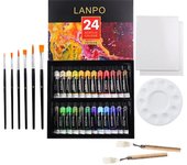 Pintura acrílica en set de 12, 24 o 36 colores (12ml) – Kit para pintura manual, DIY, resistente al agua – Presentación en caja