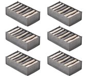 6Pcs Drawer Boxes for Jeans Trousers T-Shirt Storage Boxes Organiser Cupboard Wardrobe Drawers Organiser 7 Grids S