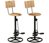 vidaXL Taburetes de cocina 2 unidades madera maciza de mango