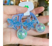 2PCS New Lovely Bright Pentagram Girls Elastic Hair Bands Kids Princess Hair Accessories Children Hair Ties Baby Headwear