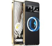 Para Google Pixel 7 Pro 5G Anti-arañazos de Adsorción Magnética Mate Cubierta TPU Phone Volver + Borde de Metal Integrado Lente de Protección case