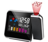 reloj despertador con proyector de hora estación meteorológica para mesita de noche pantalla digital