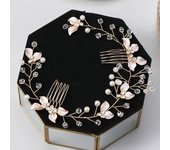Handmade Rose Gold Silver Color Hair Combs For Bride Women Pearls Hairbands Wedding Hair Accessories Bridal Jewelry