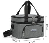 Bolsa de almuerzo cruzada de moda con aislamiento grueso y gran capacidad para uso comercial.