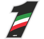 Pegatina Race Number para Motocicleta "1" Tricolor 100x130mm