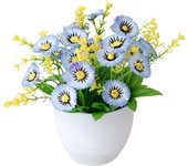 Artificial Flower Pot Chrysanthemum Desktop Decor Plastic Everlasting Fake Potted Plant for Balcony