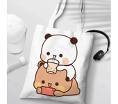 Bubu Dudu Anime Tote Bag Foldable Shopping Bag Tote Bag Aesthetic Fashion Canvas Reusable Shopping Bag Female