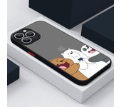 Funny Cute Three Bear Phone Case For Apple iPhone 15 14 13 12 11 XS Mini Pro Max XR X Matte Frosted Translucent Cover